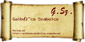 Galbács Szabolcs névjegykártya
