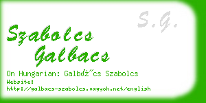 szabolcs galbacs business card
